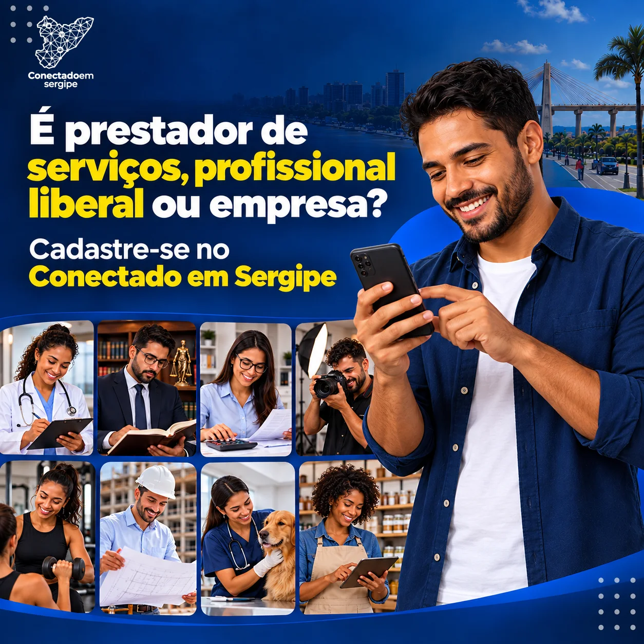 Cadastre seu servi&ccedil;o, atividade profissional ou empresa no Conectado em Sergipe