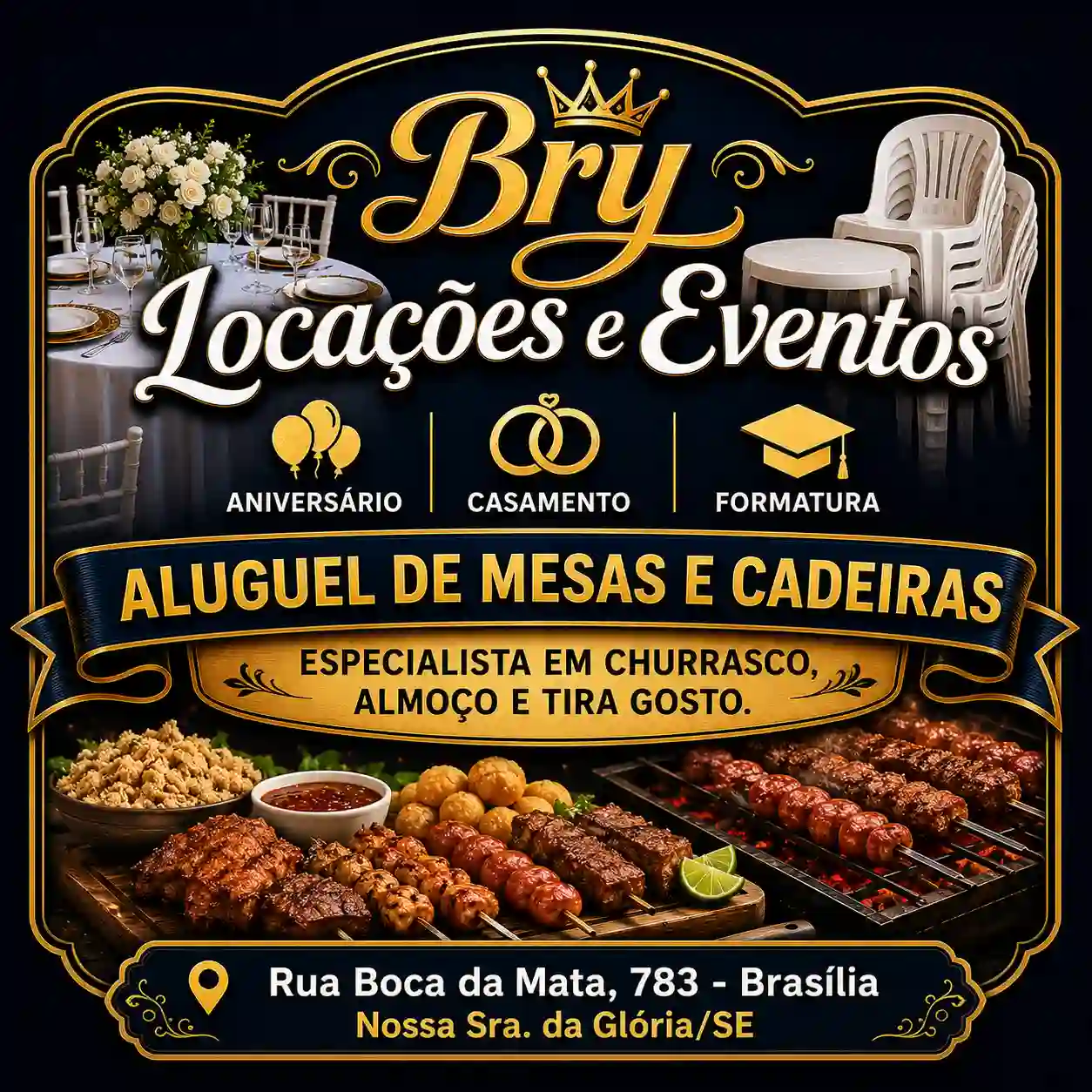 Bry Locações e Eventos Mesas e Cadeiras