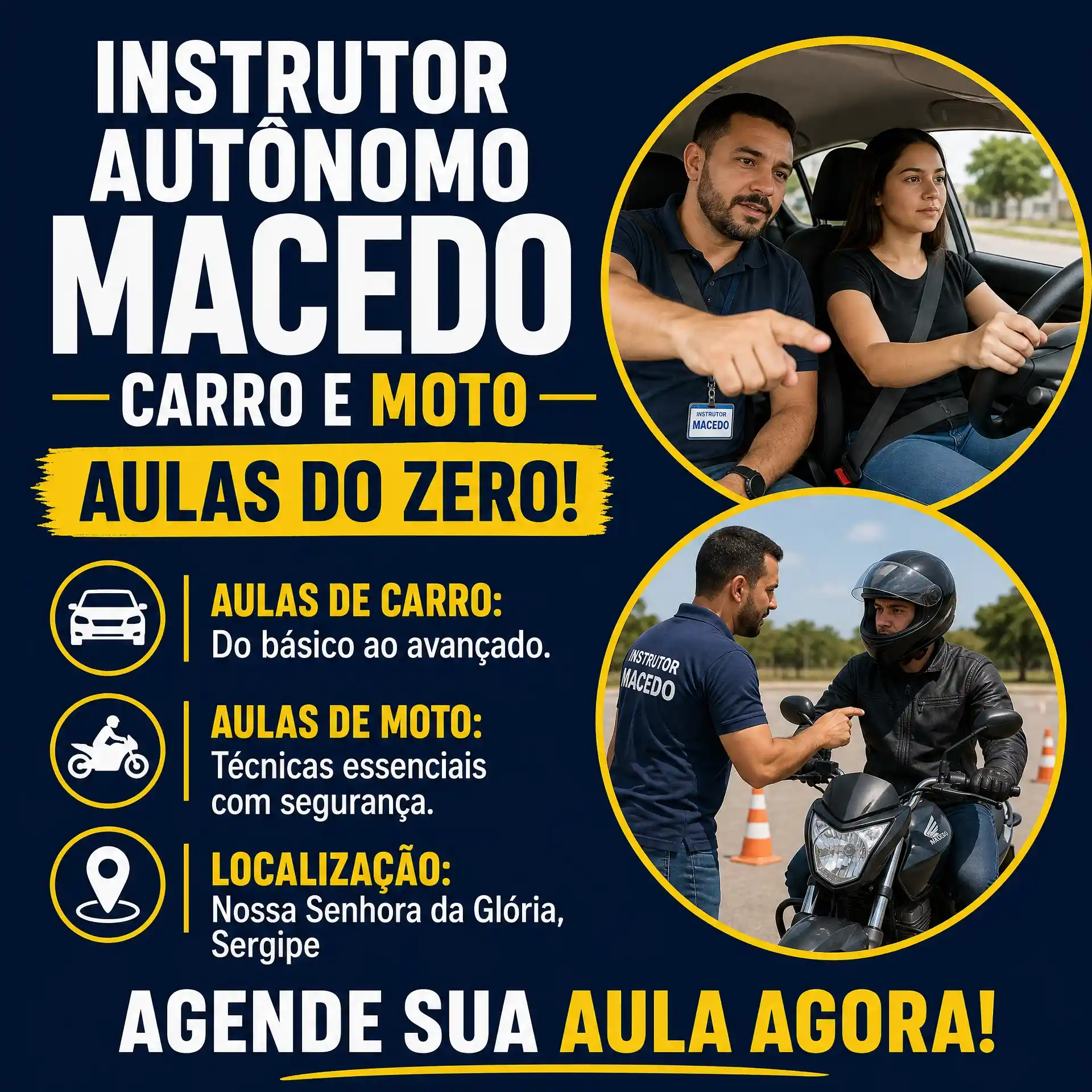 Instrutort Macedo Carro e Moto em Nossa Senhora da Glória